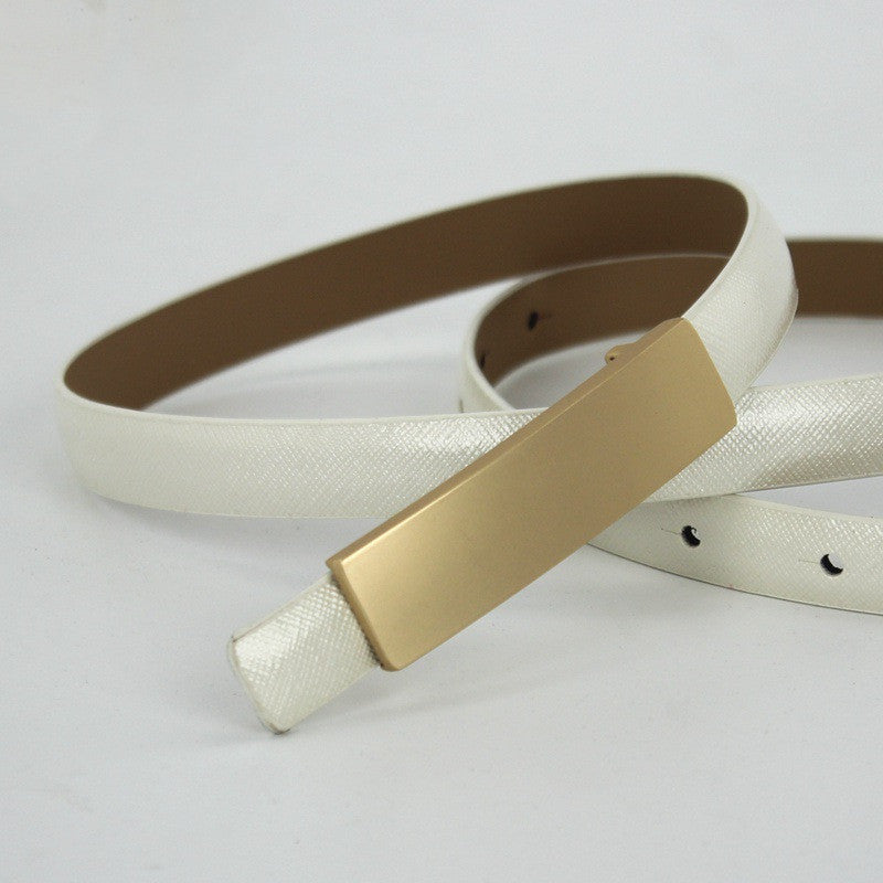 Cintura Sottile con Fibbia Oro