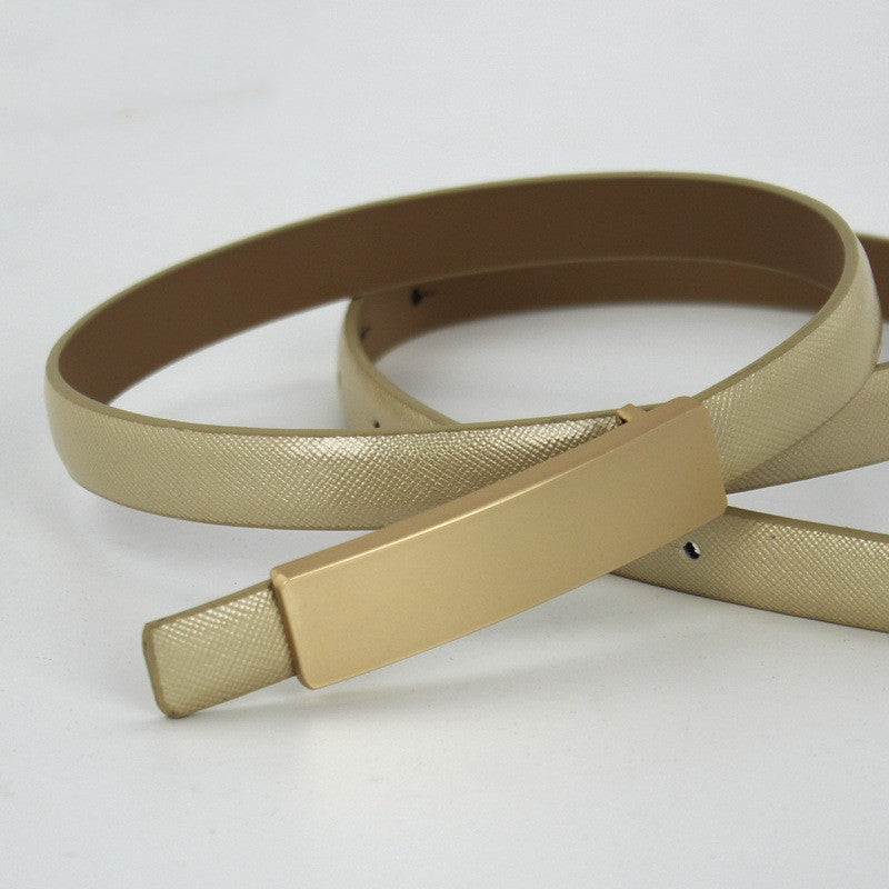 Cintura Sottile con Fibbia Oro