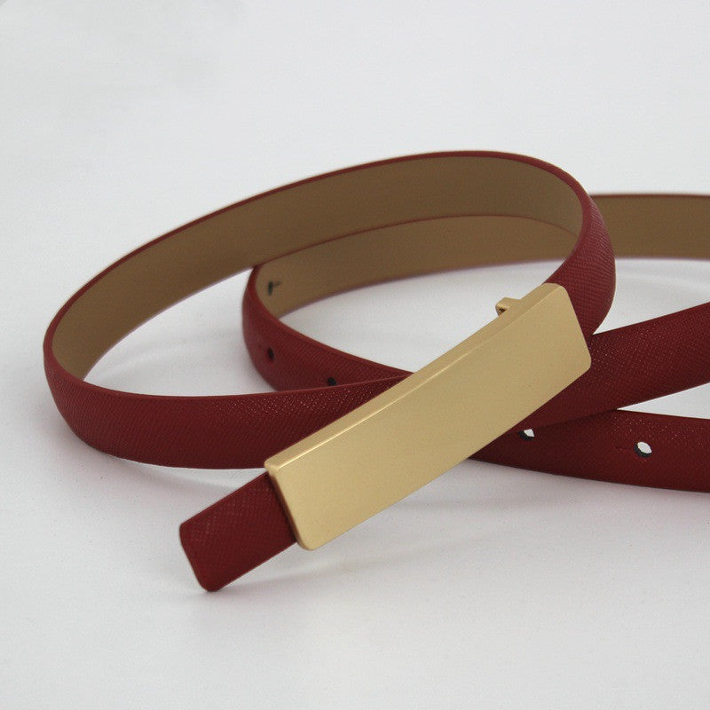 Cintura Sottile con Fibbia Oro