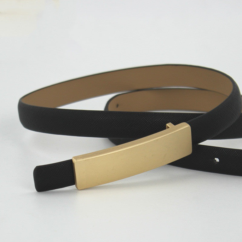 Cintura Sottile con Fibbia Oro