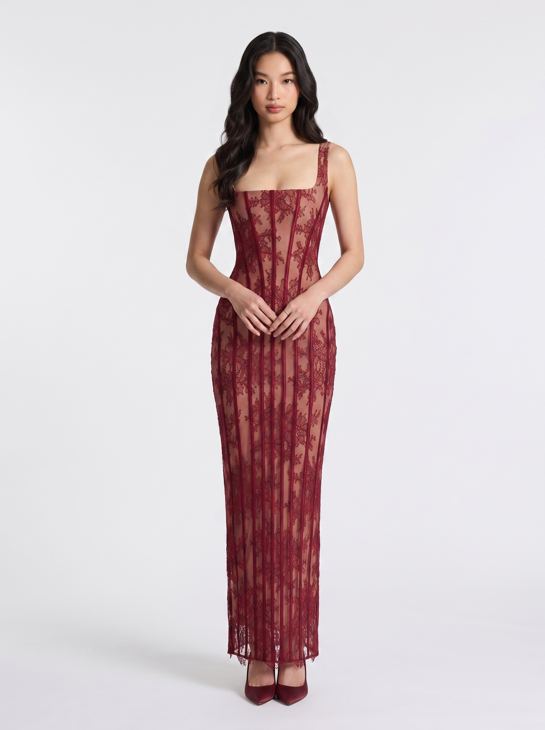 Abito Guaina in Mesh a Righe