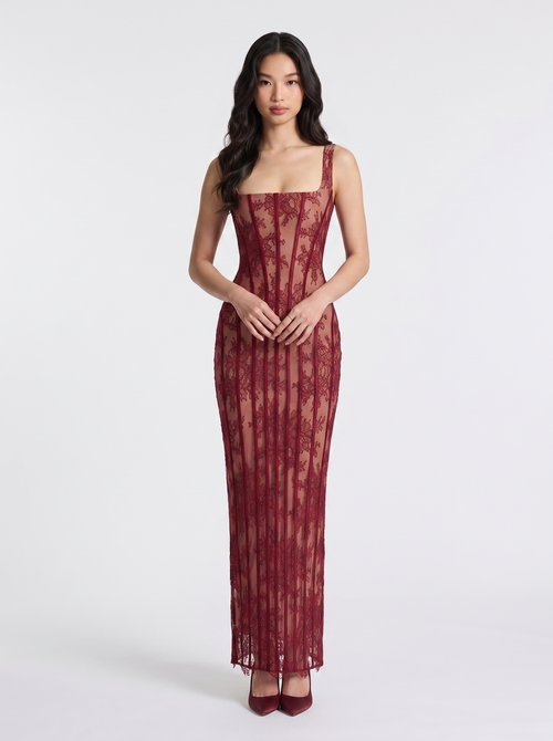 Abito Guaina in Mesh a Righe