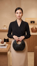 Borsa Tonda con Manico Oro