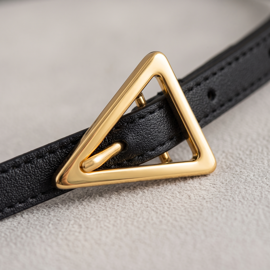 Cintura Sottile Fibbia Triangolo - dettaglio tessuto