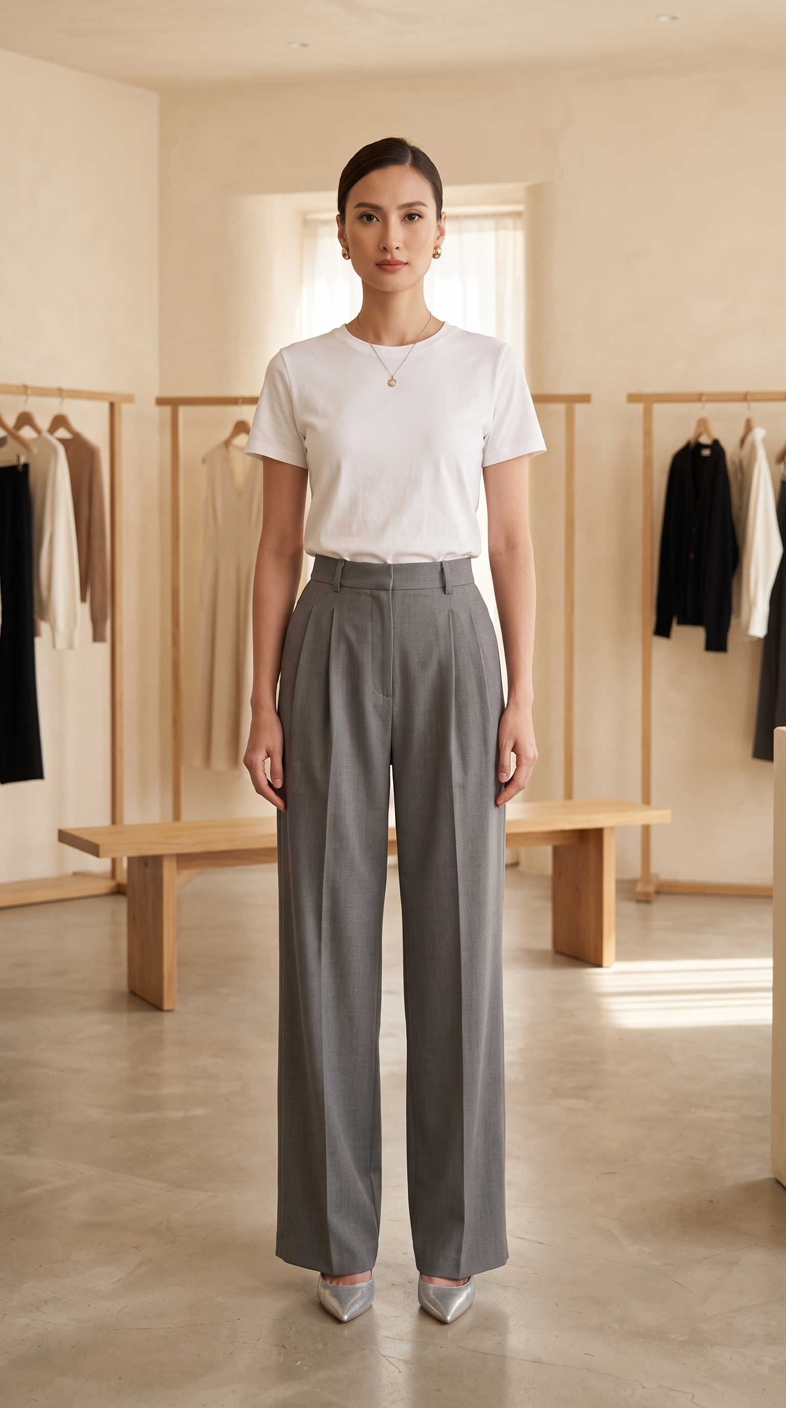 Pantaloni Palazzo con Pince