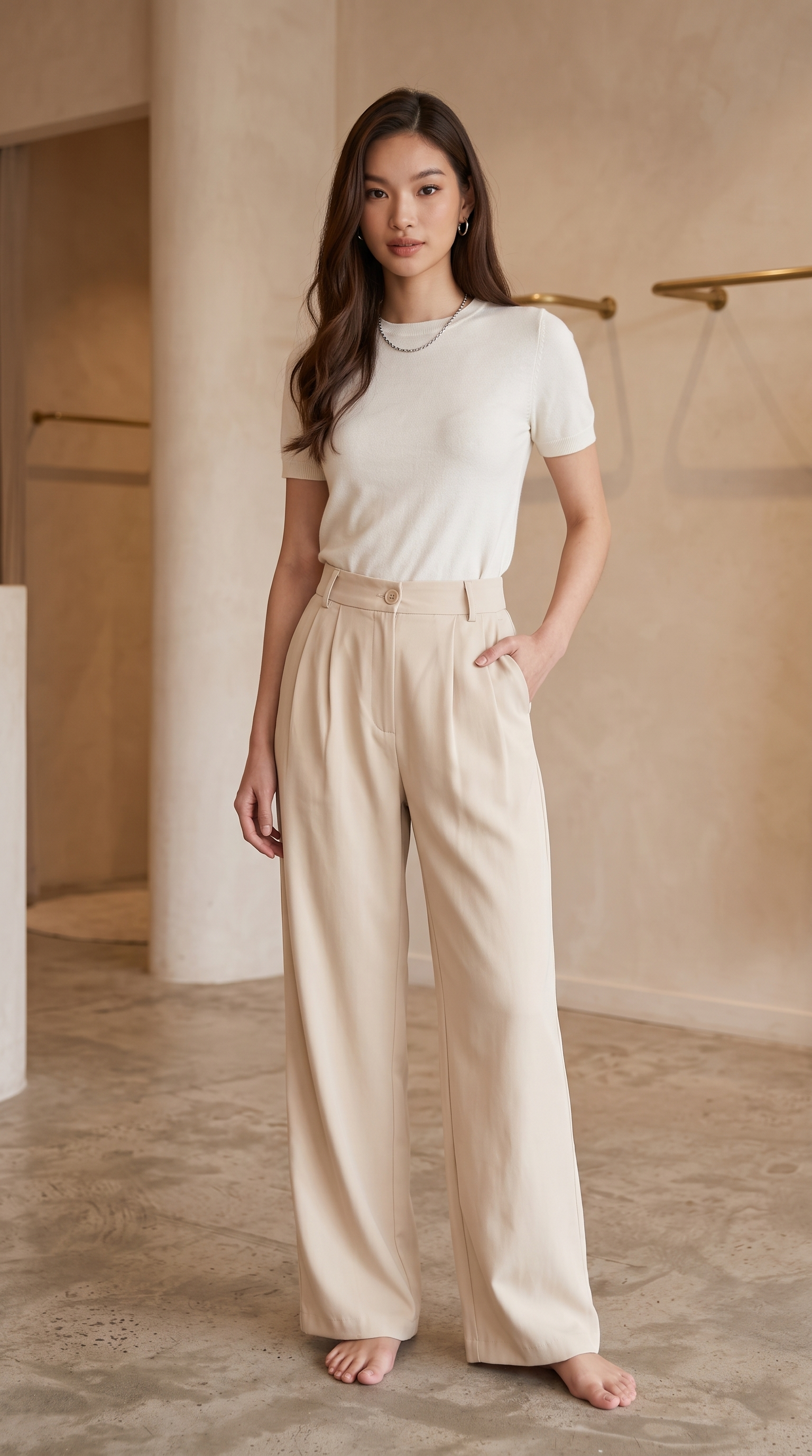 Pantaloni Palazzo Cammello - Beige