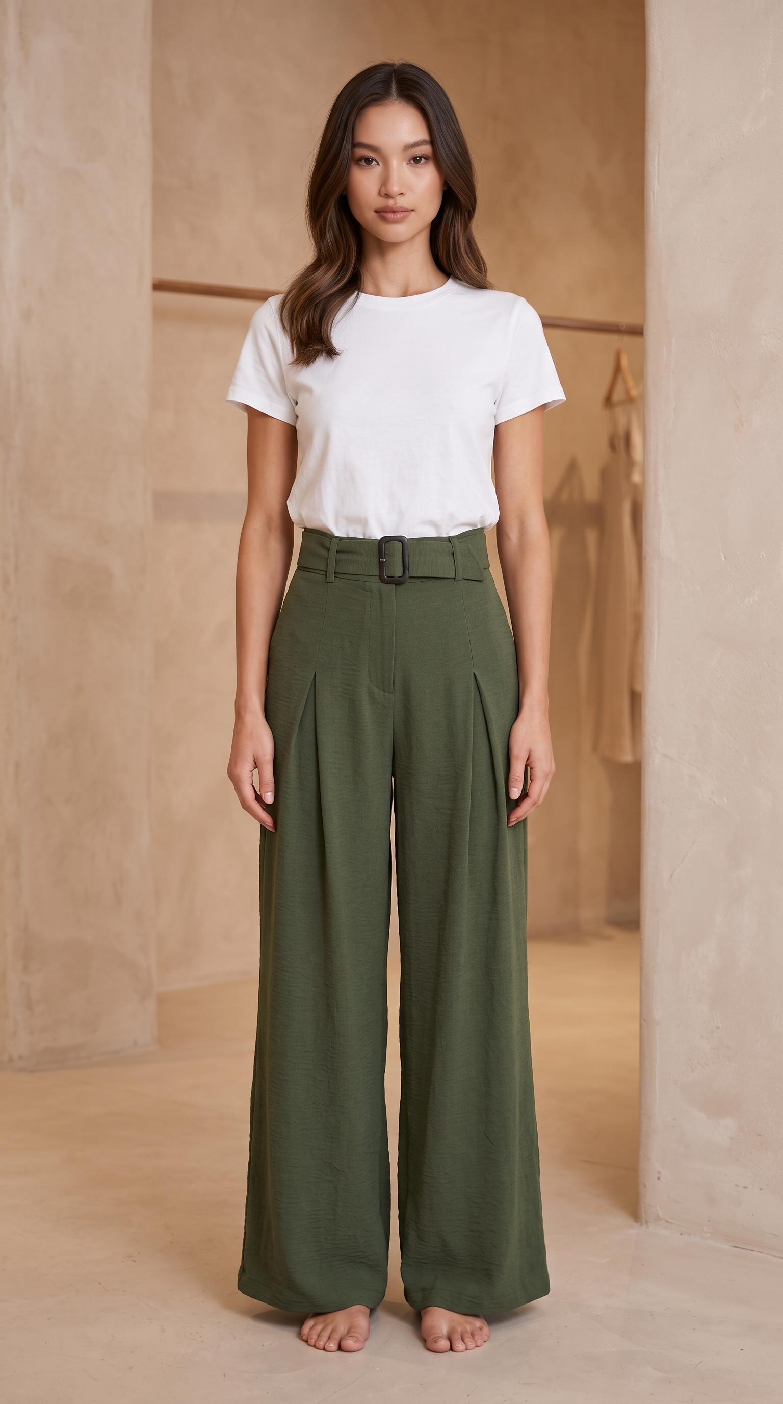 Pantaloni Palazzo Verde Oliva - Army Green