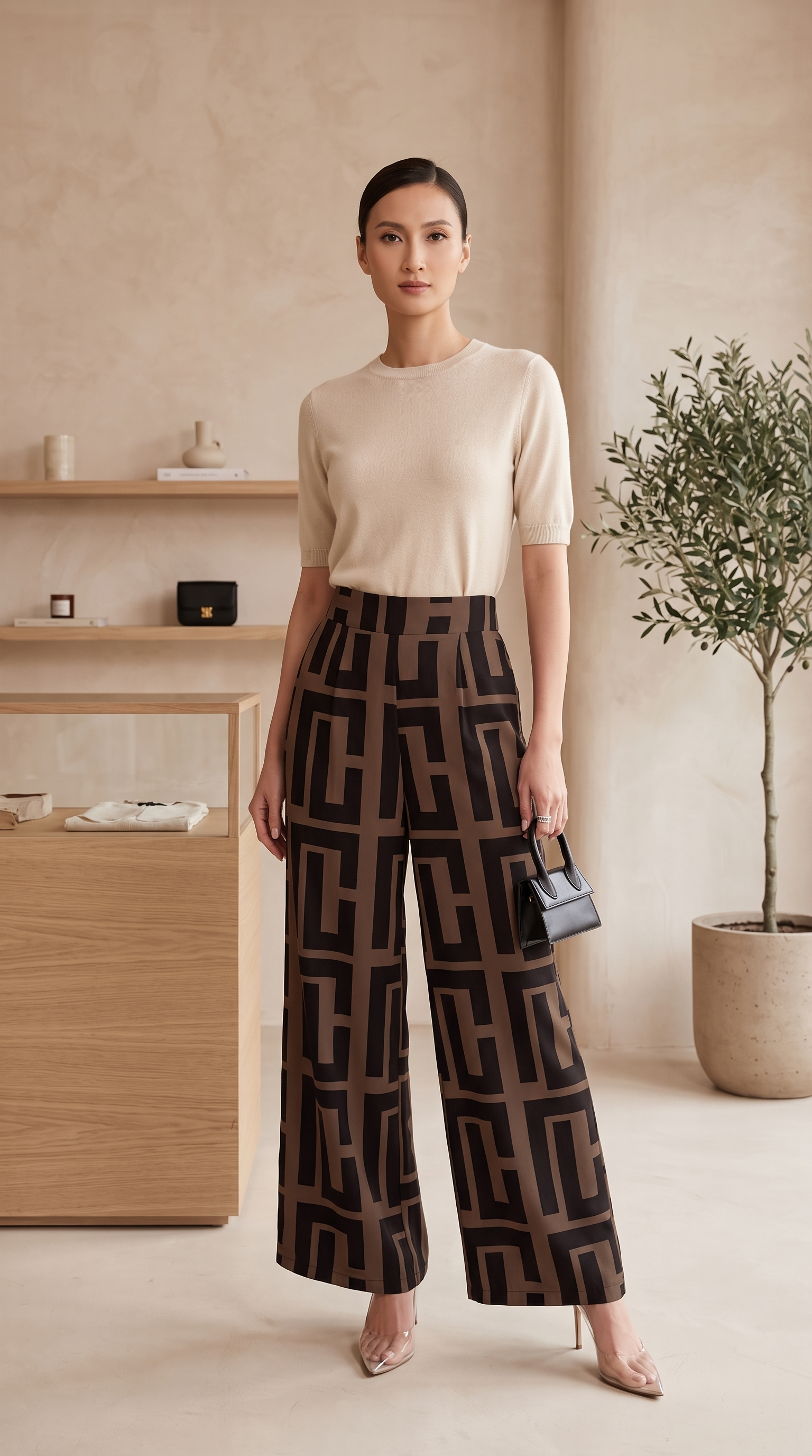 Pantaloni Palazzo Geometrici